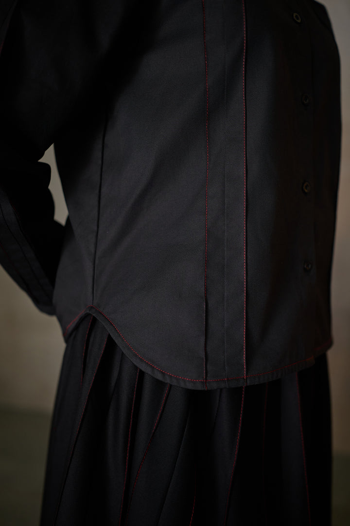 PINTUCK SOHO SKIRT SET- BLACK