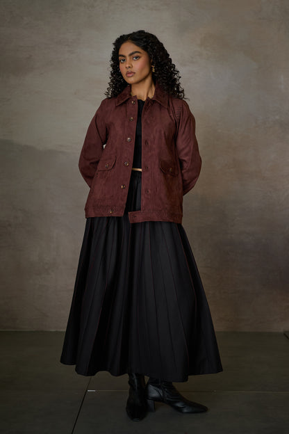 WABI SABI SUEDE JACKET -MERLOT