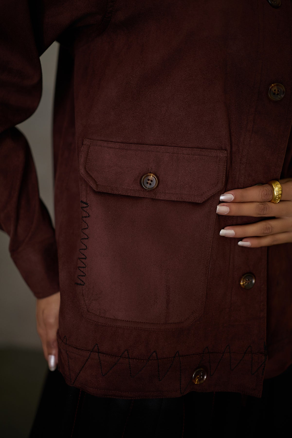 WABI SABI SUEDE JACKET -MERLOT