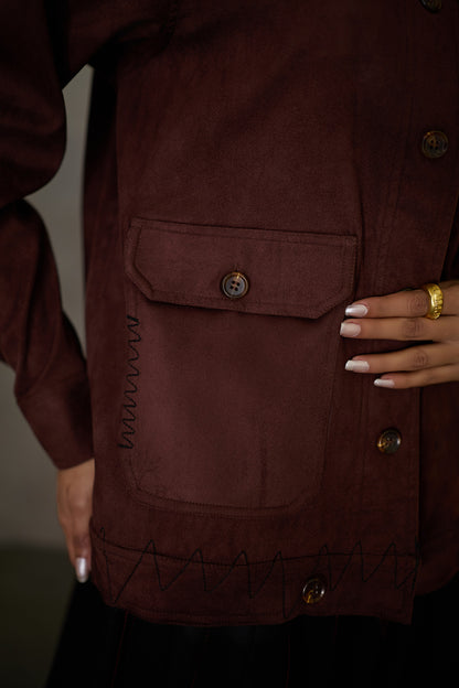 WABI SABI SUEDE JACKET -MERLOT