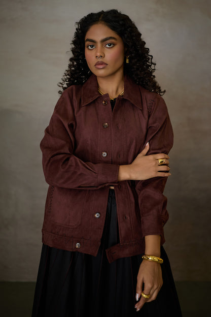 WABI SABI SUEDE JACKET -MERLOT
