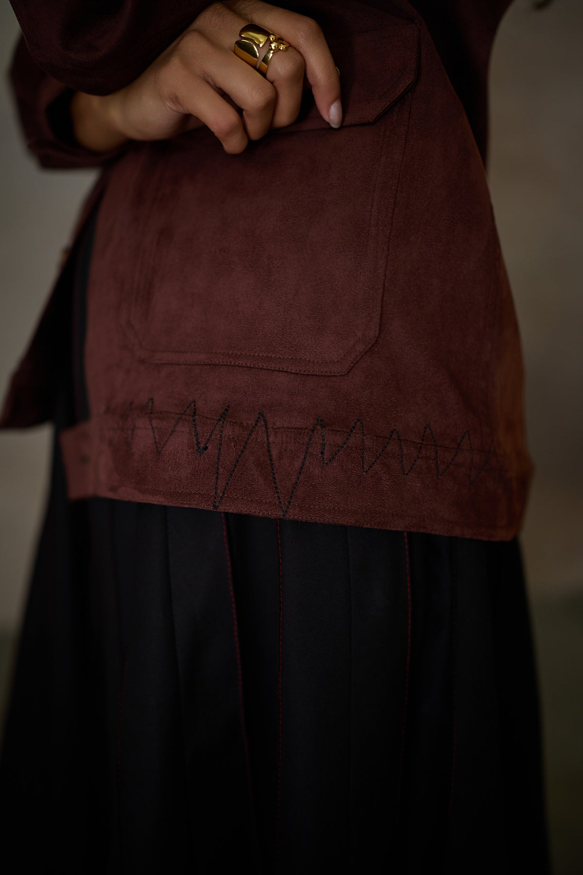 WABI SABI SUEDE JACKET -MERLOT