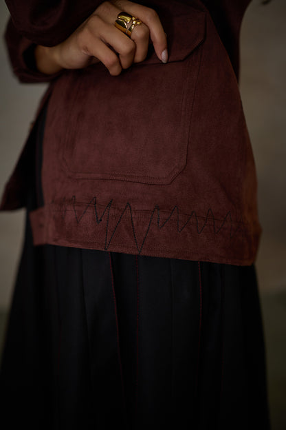 WABI SABI SUEDE JACKET -MERLOT