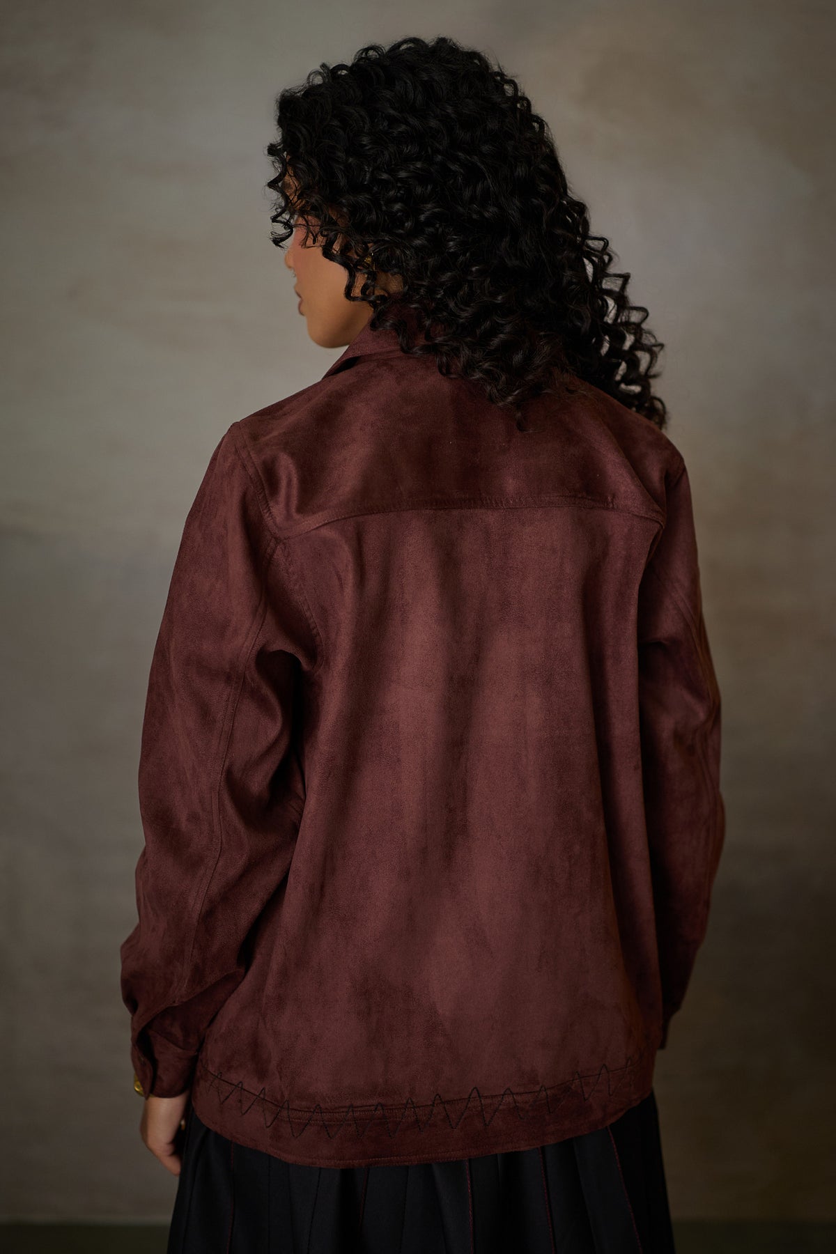 WABI SABI SUEDE JACKET -MERLOT
