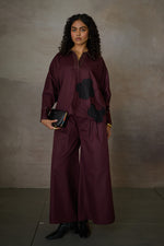 Load image into Gallery viewer, SAHIMA WIDE PANT SET- MERLOT
