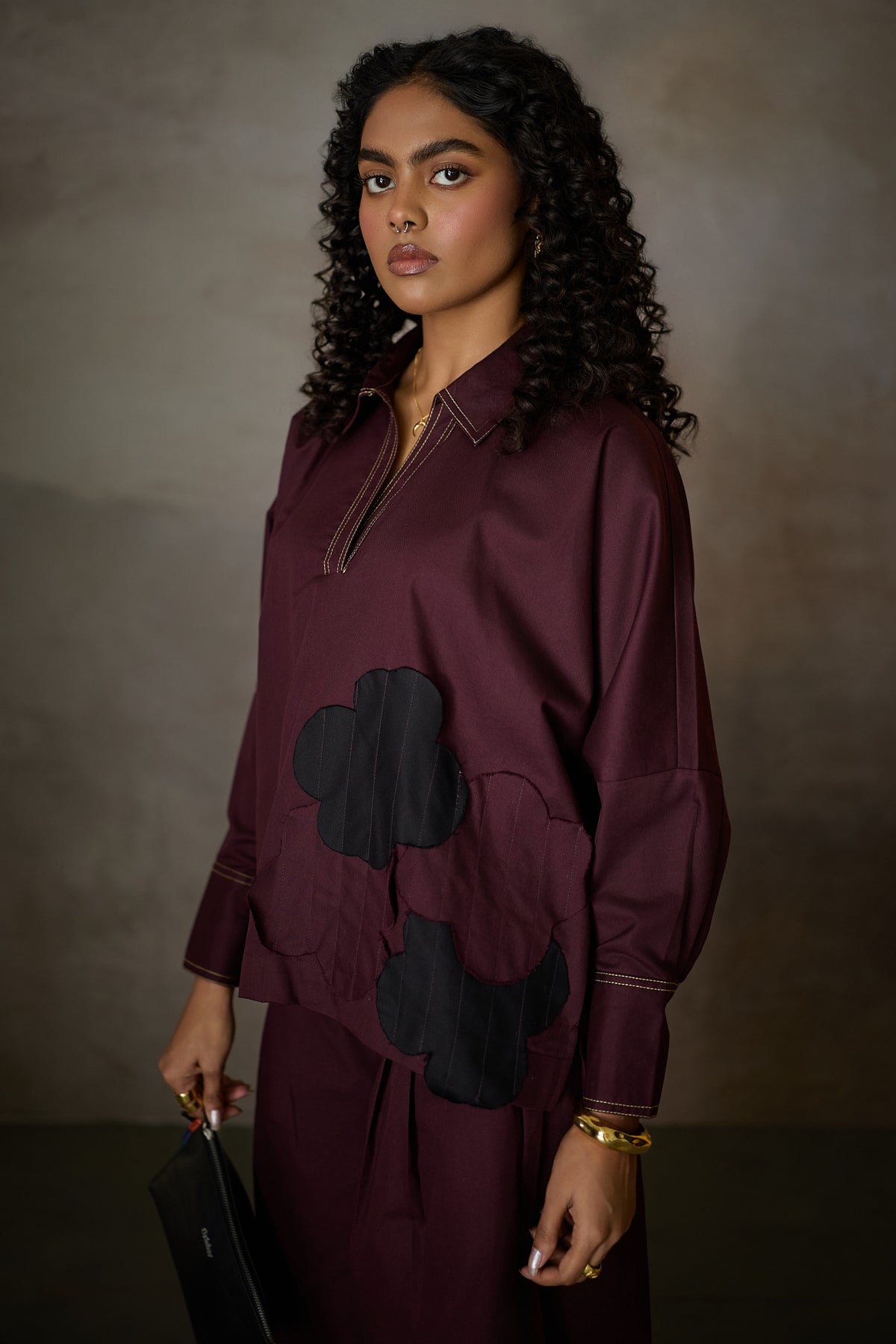 SAHIMA WIDE PANT SET- MERLOT