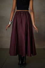 Load image into Gallery viewer, PINTUCK SOHO SKIRT-MERLOT
