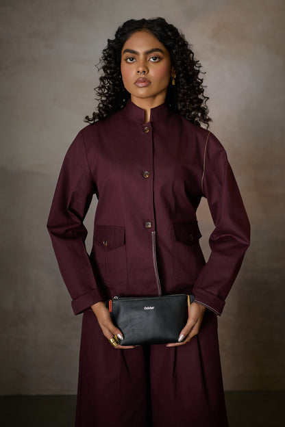 TAILORED BLAZER SET-MERLOT
