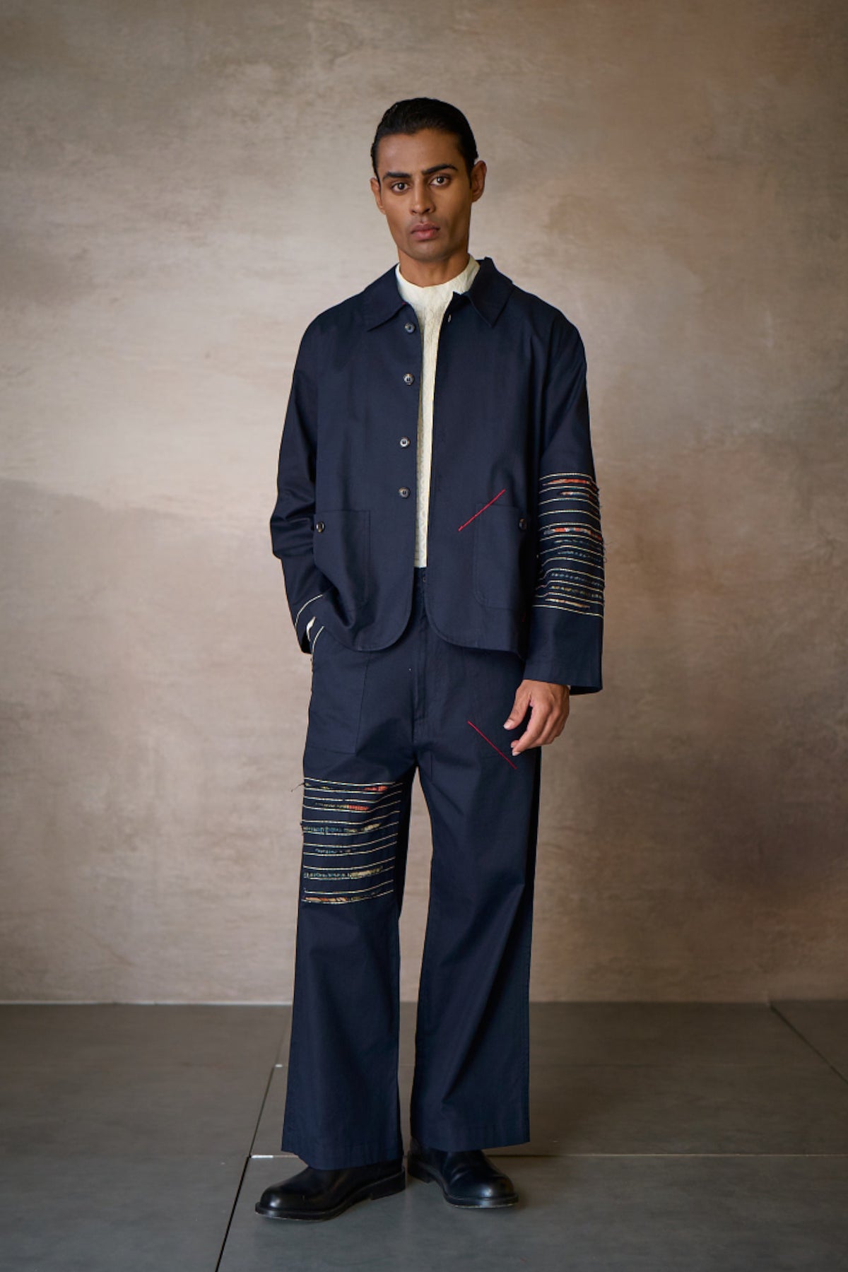 JENAB SHACKET SET-NAVY (SET OF2)