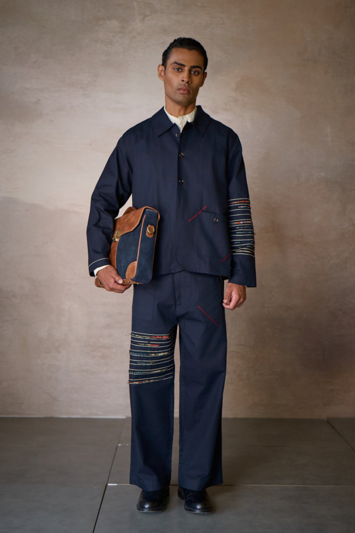 JENAB SHACKET SET-NAVY (SET OF2)