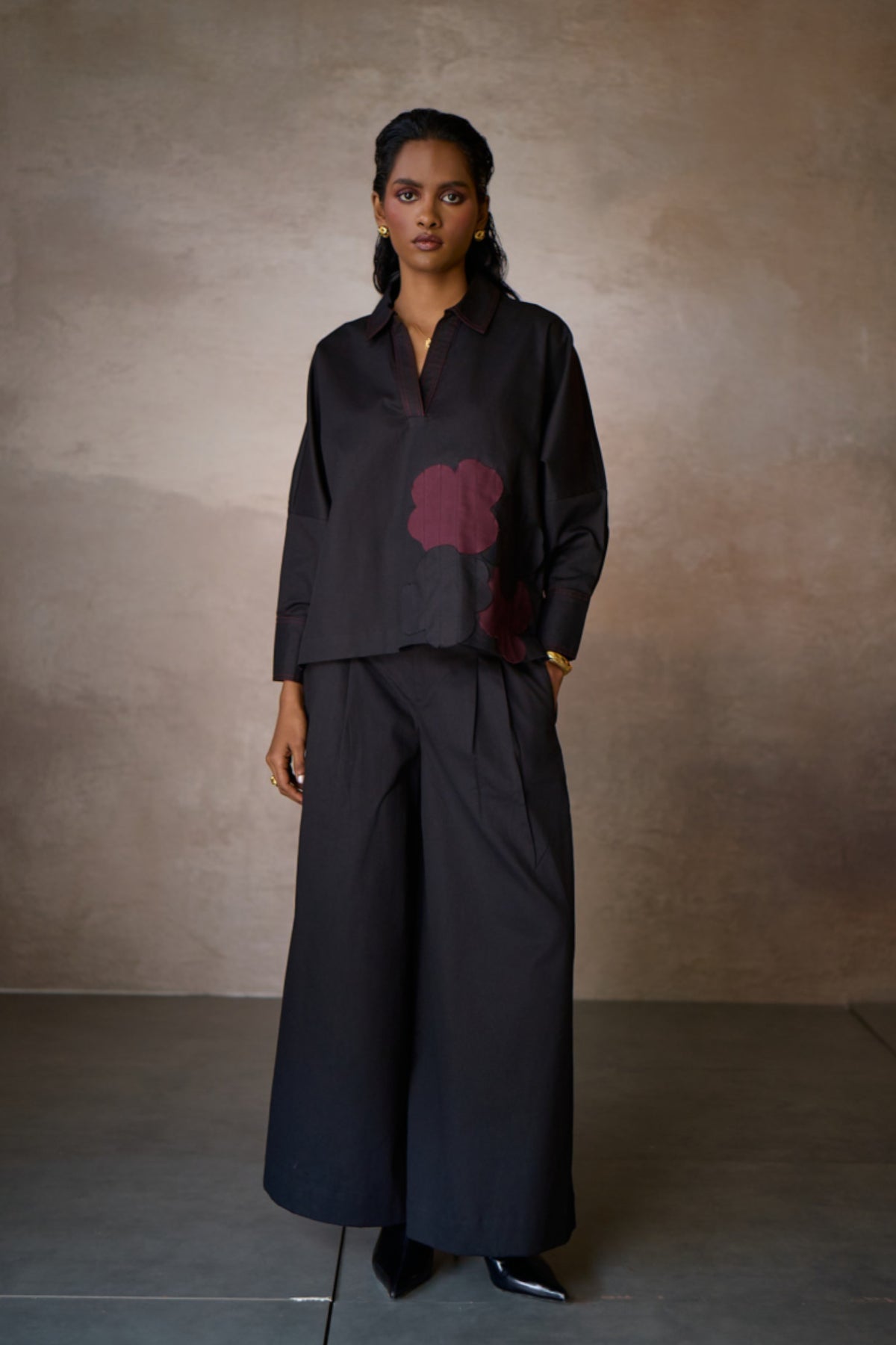 SAHIMA WIDE PANT SET- BLACK