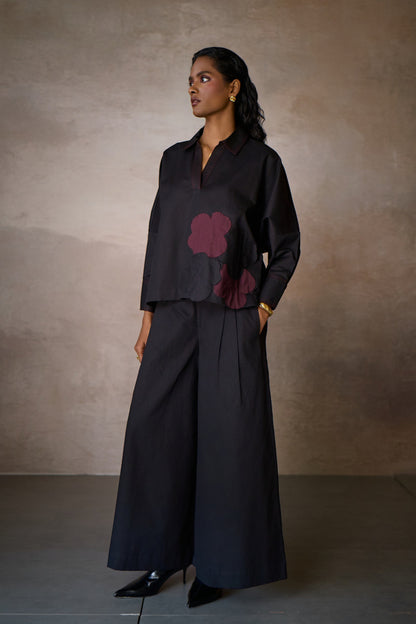 SAHIMA WIDE PANT SET- BLACK