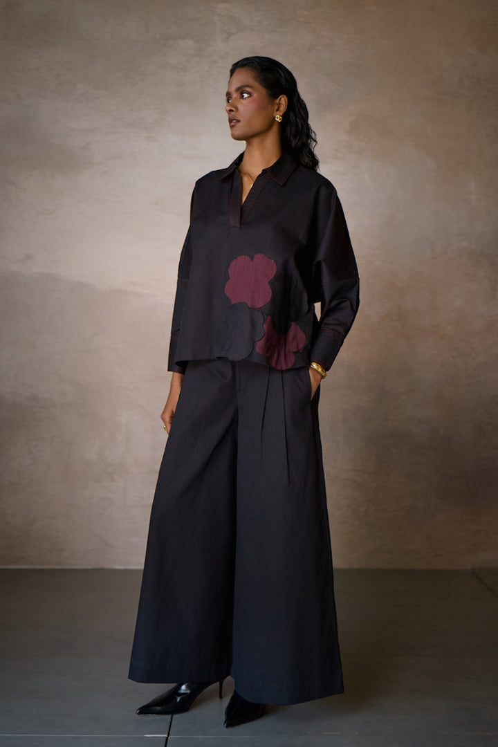 SAHIMA WIDE PANT SET- BLACK