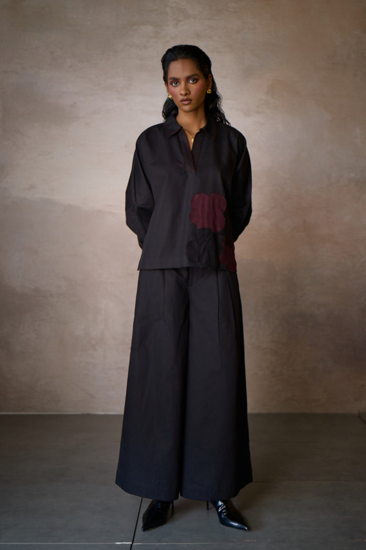 SAHIMA WIDE PANT SET- BLACK