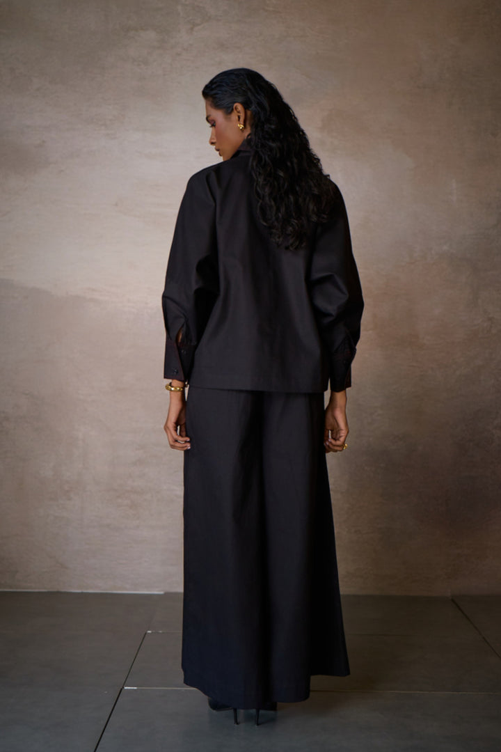 SAHIMA WIDE PANT SET- BLACK