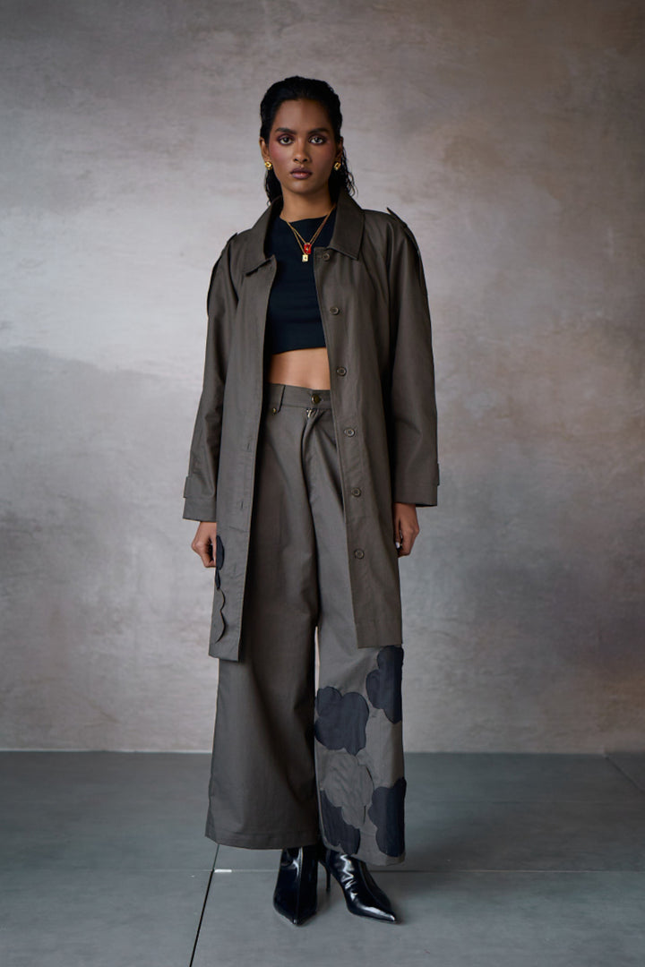 ADREA TRENCH SET-NOMAD OLIVE