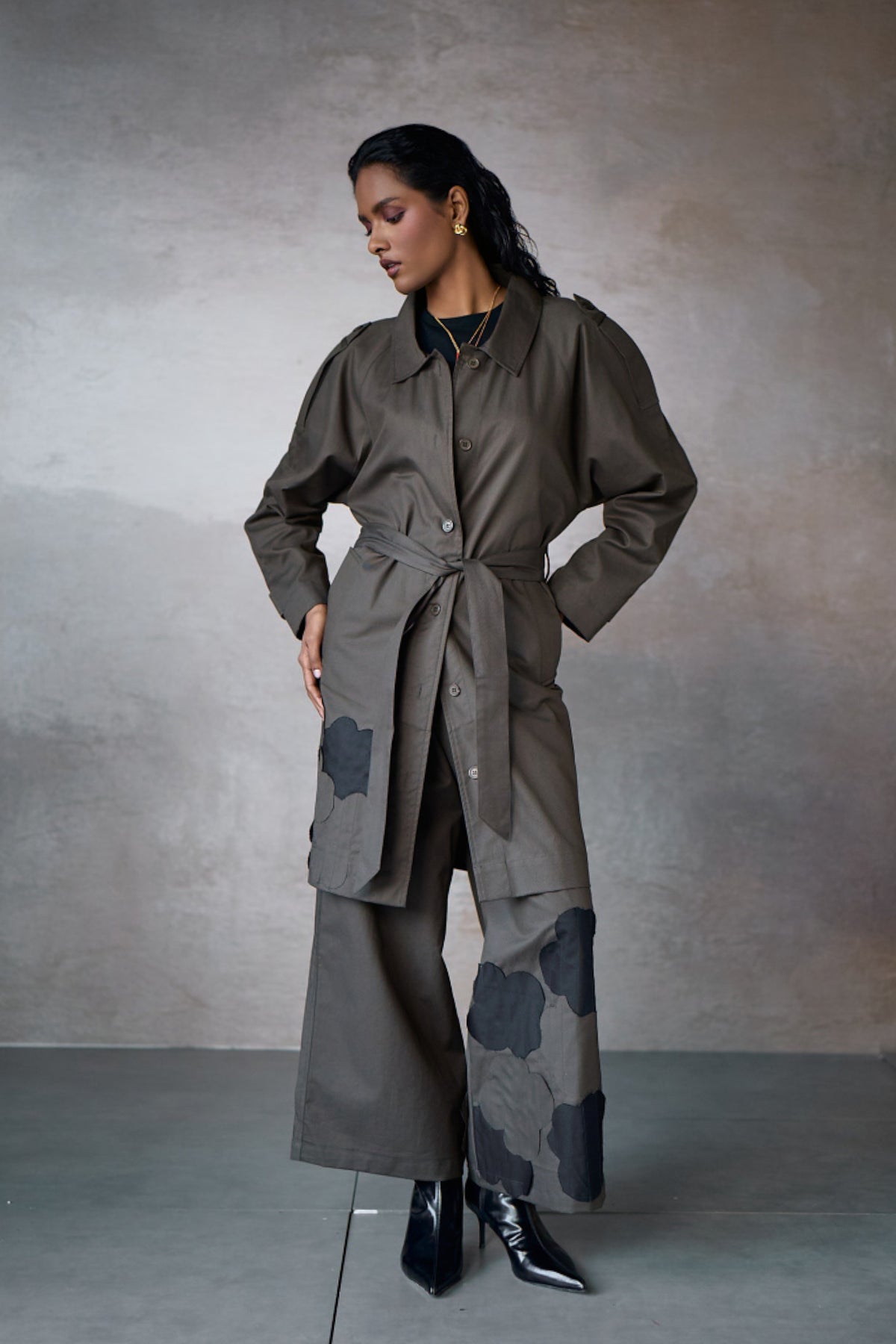 ADREA TRENCH SET-NOMAD OLIVE
