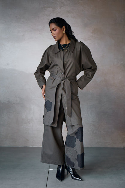 ADREA TRENCH SET-NOMAD OLIVE