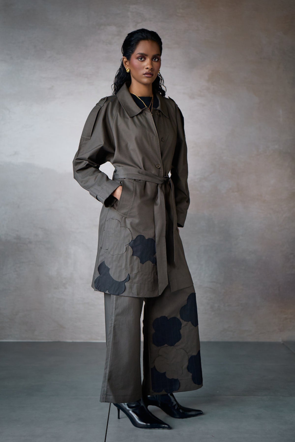 ADREA TRENCH SET-NOMAD OLIVE