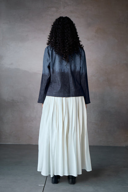 TONK GATHERED SKIRT-OFF WHITE