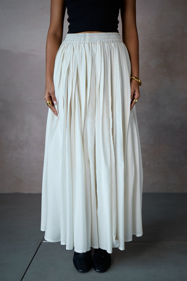 TONK GATHERED SKIRT-OFF WHITE