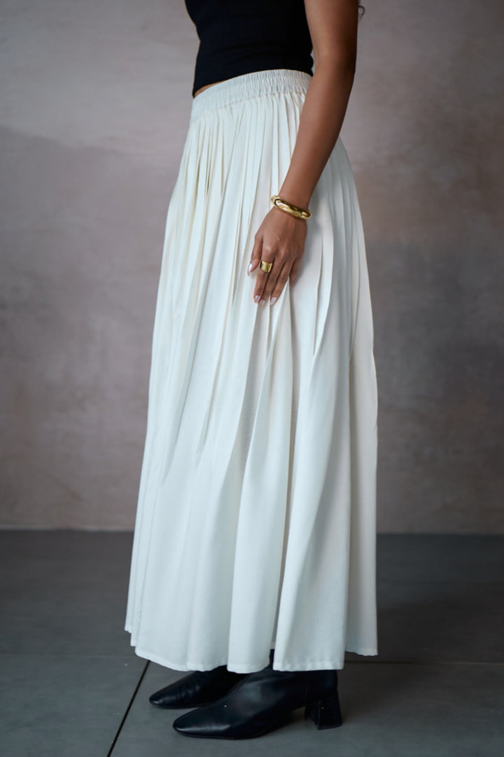 TONK GATHERED SKIRT-OFF WHITE
