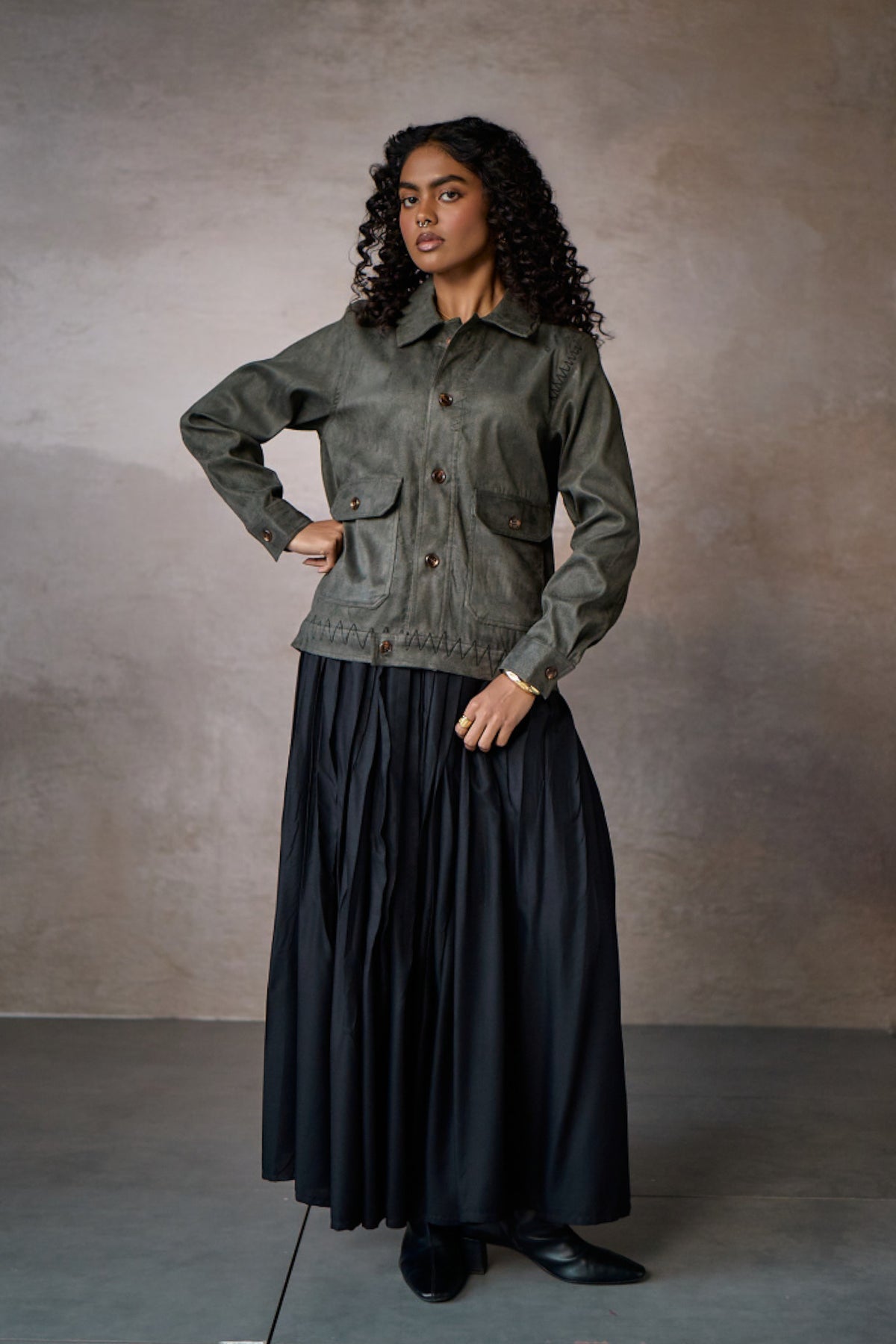 WABI SABI SUEDE JACKET -NOMAD OLIVE