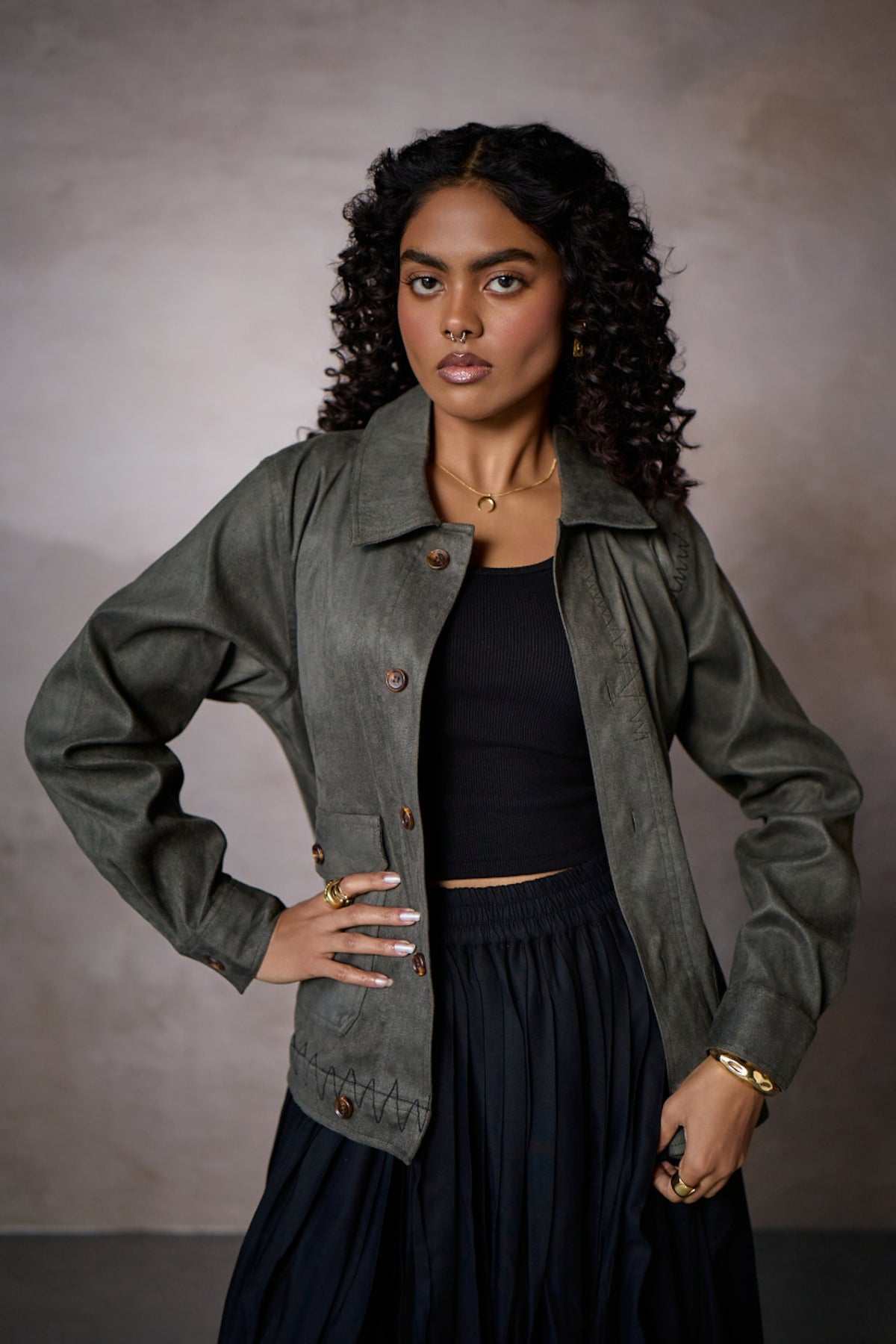 WABI SABI SUEDE JACKET -NOMAD OLIVE