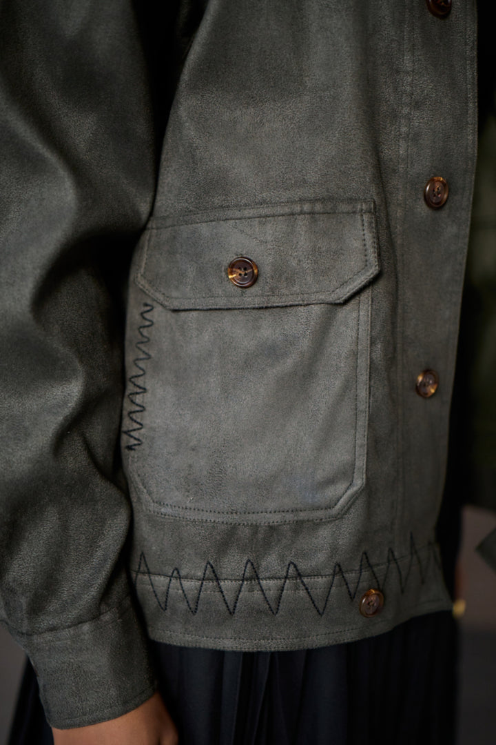 WABI SABI SUEDE JACKET -NOMAD OLIVE