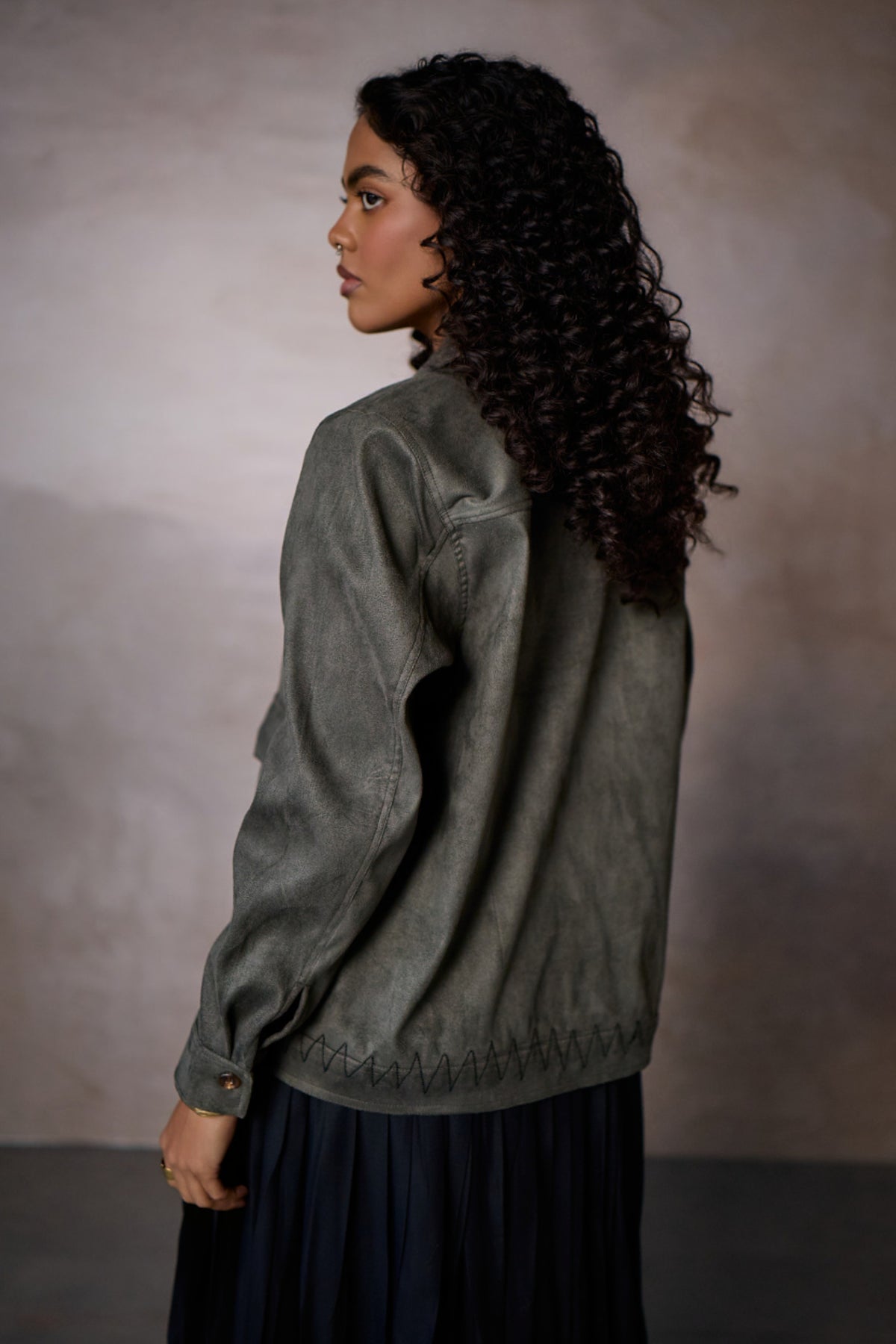 WABI SABI SUEDE JACKET -NOMAD OLIVE