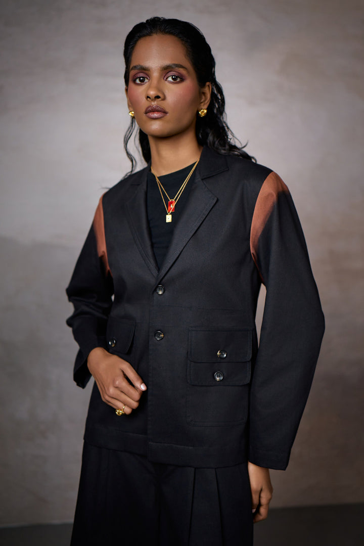 TAILORED BLAZER SET-BLACK