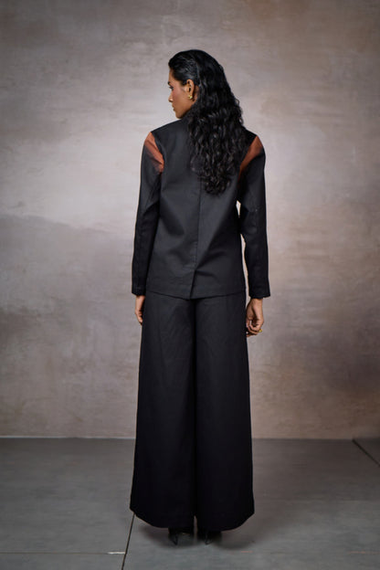 TAILORED BLAZER SET-BLACK