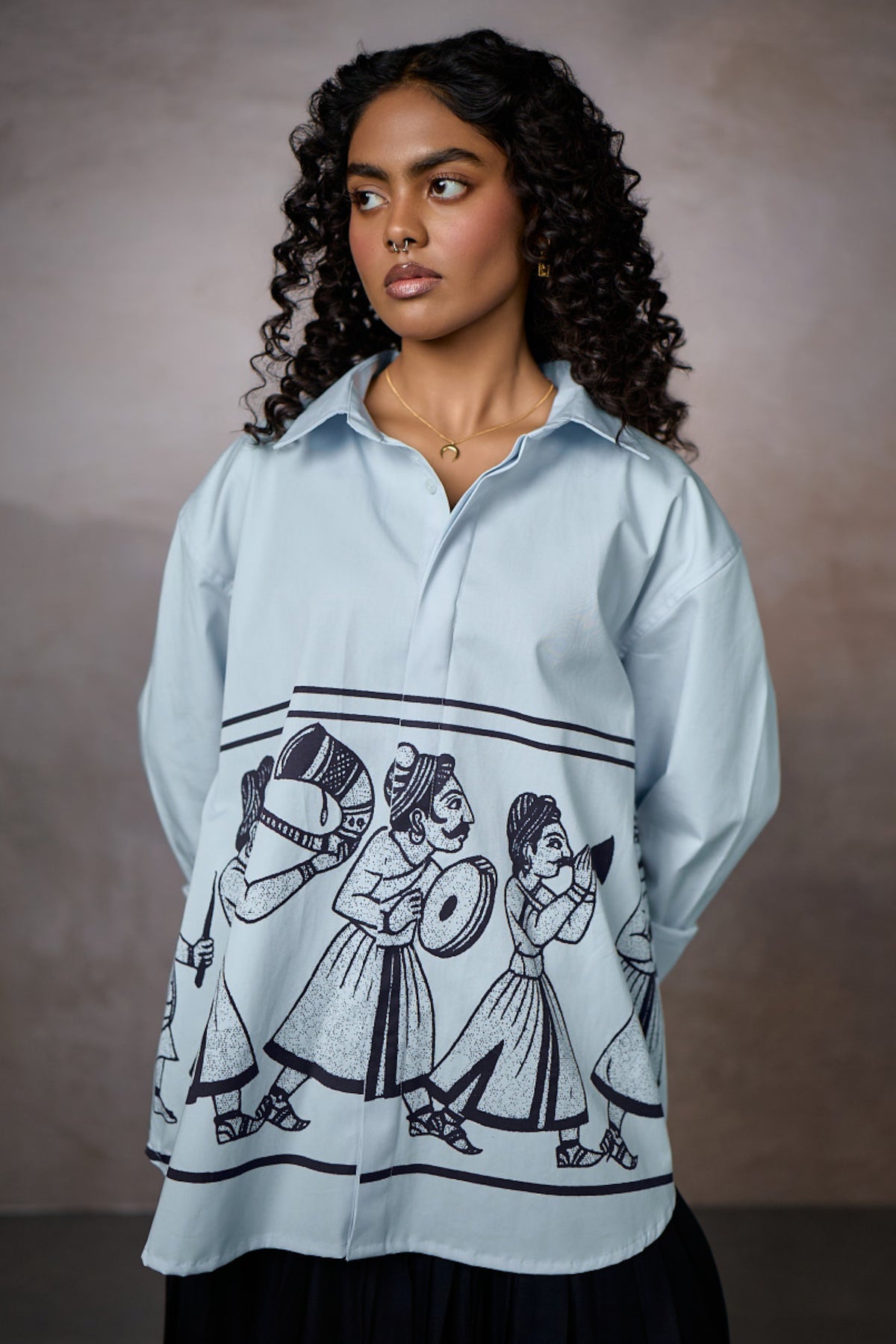 JASHN OVERSIZED SHIRT-SKY
