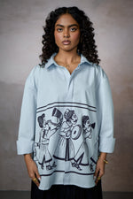 Load image into Gallery viewer, JASHN OVERSIZED SHIRT-SKY

