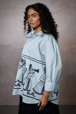 Load image into Gallery viewer, JASHN OVERSIZED SHIRT-SKY
