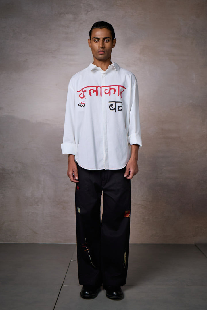 KALAKAAR EMBLEM SHIRT- WHITE
