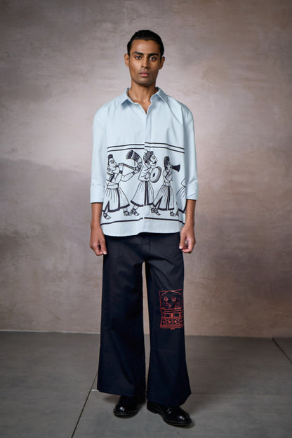 JASHN OVERSIZED SHIRT-SKY
