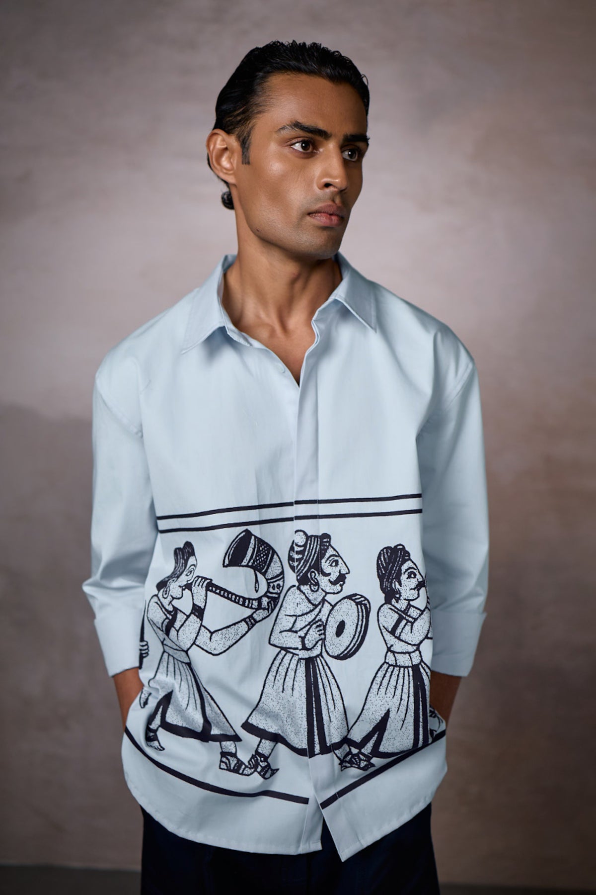JASHN OVERSIZED SHIRT-SKY