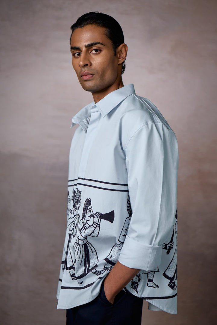 JASHN OVERSIZED SHIRT-SKY