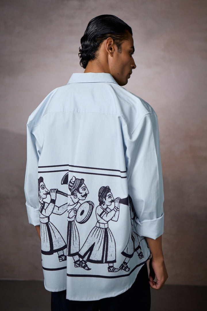 JASHN OVERSIZED SHIRT-SKY