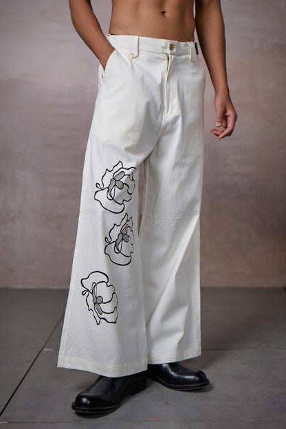 DOODLE PANTS-COTTON TWILL