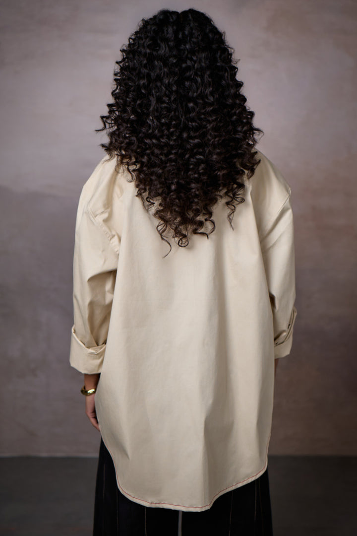 KALAKAAR  EMBLEM SHIRT- BEIGE