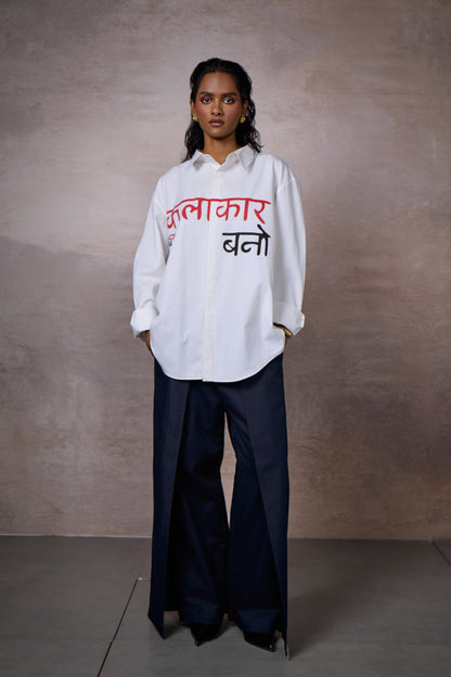 KALAKAAR  EMBLEM SHIRT- WHITE