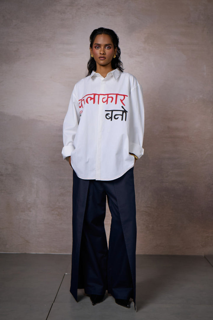 KALAKAAR  EMBLEM SHIRT- WHITE