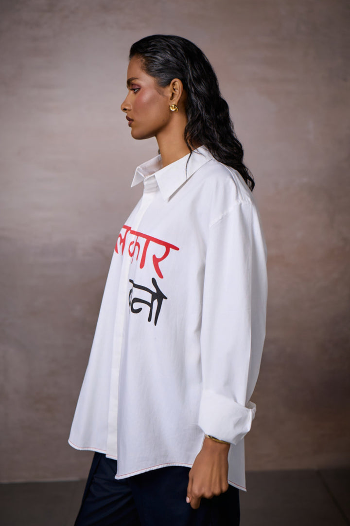 KALAKAAR  EMBLEM SHIRT- WHITE