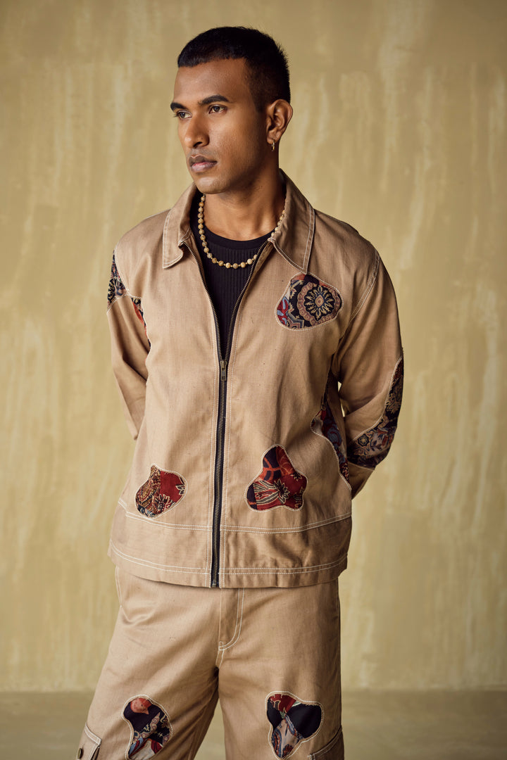 PATCHWORK JACKET-KHAKI