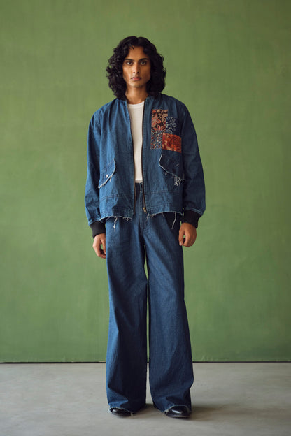 BOMBER DENIM SET -PATCHWORK