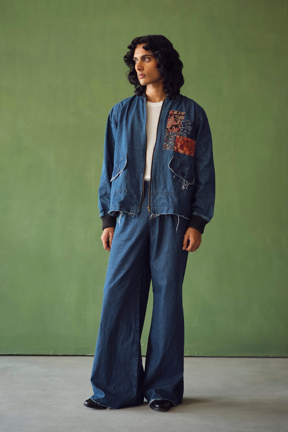 BOMBER DENIM SET -PATCHWORK