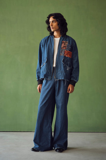 BOMBER DENIM SET -PATCHWORK