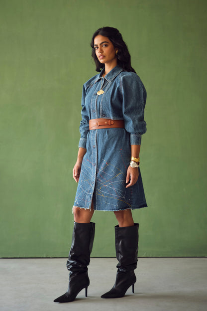 FIONA SHORT DRESS-DENIM